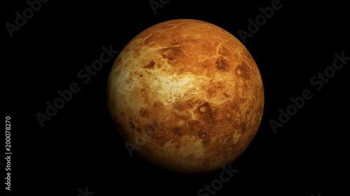 Venus. Looped. 4K. Alpha Channel Included.