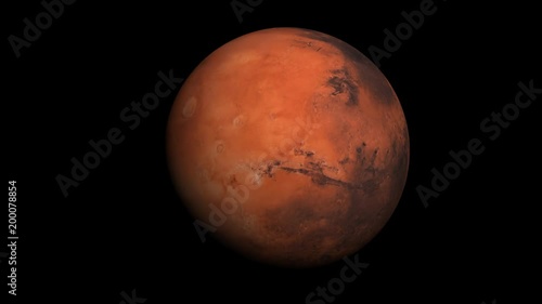 Mars. Looped. Alpha Channel Included. 4k.