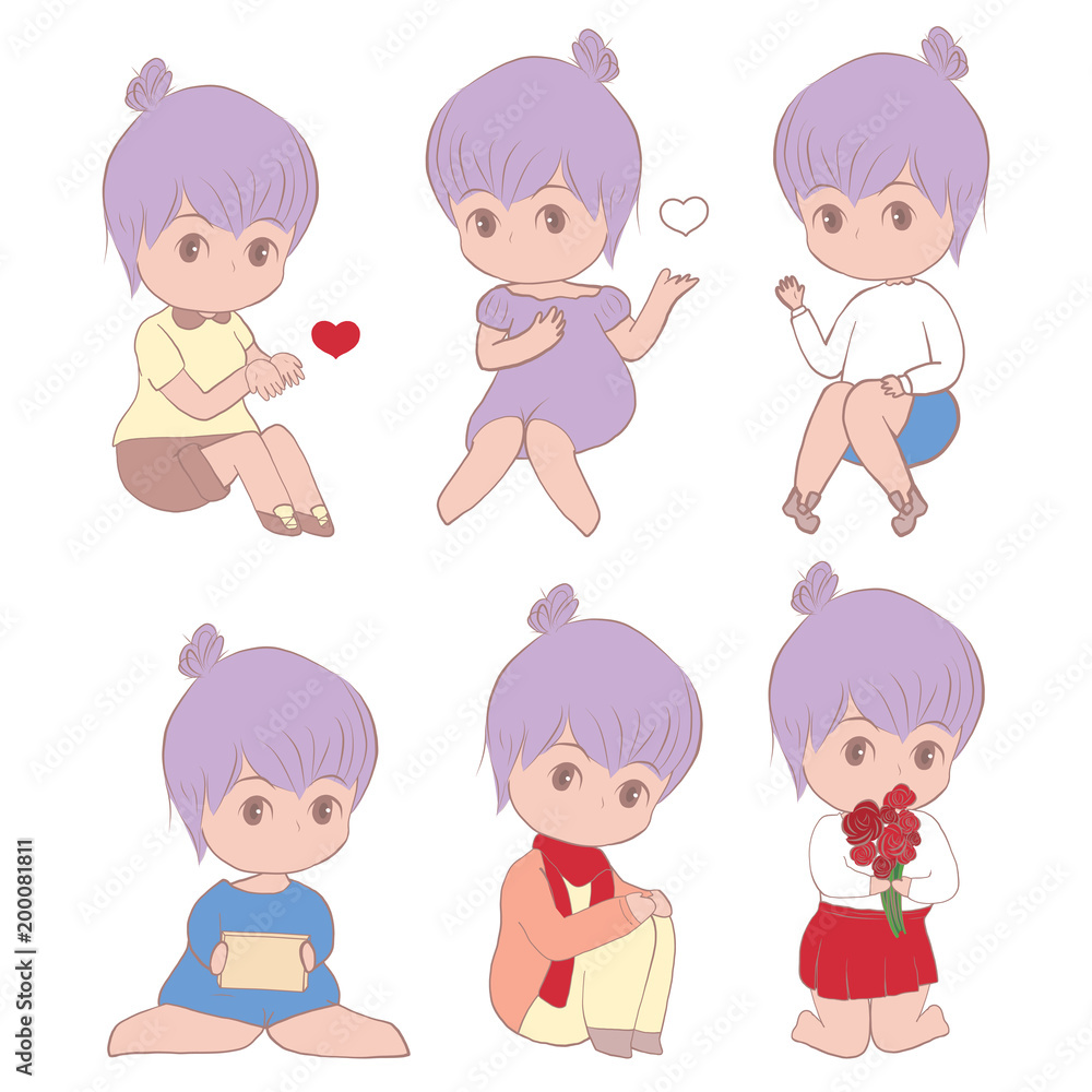 Vector illustration of girls in love in flat cartoon style on white background Vector illustration of girls in love in flat cartoon style on white background
