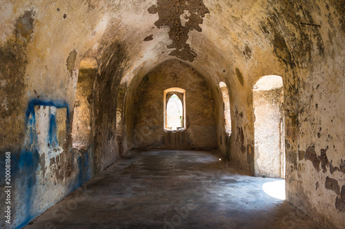 The interior of Milopotamos venetian castle in Kythera island in Greece © Haris Andronos