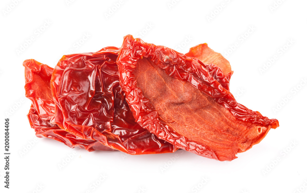 Obraz premium Dried tomatoes slice isolated on white background