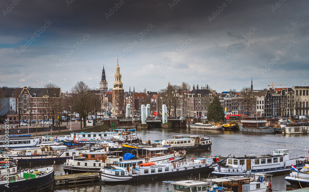 city of Amsterdam in the Netherlandsv