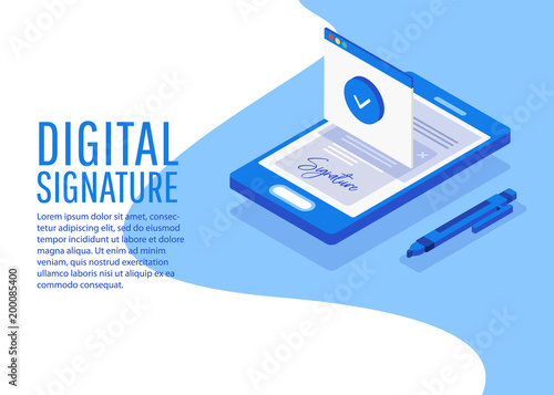 Digital signature. Creative people collection.