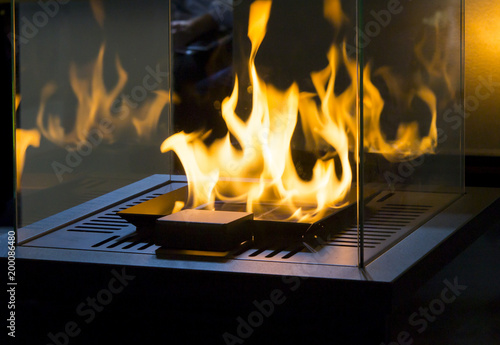Billede på lærred Modern bio fireplot fireplace on ethanol gas