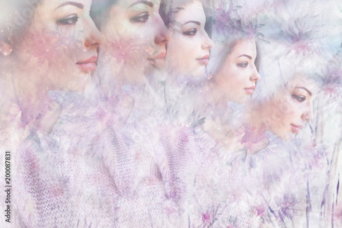 Creative portrait, watercolor angel