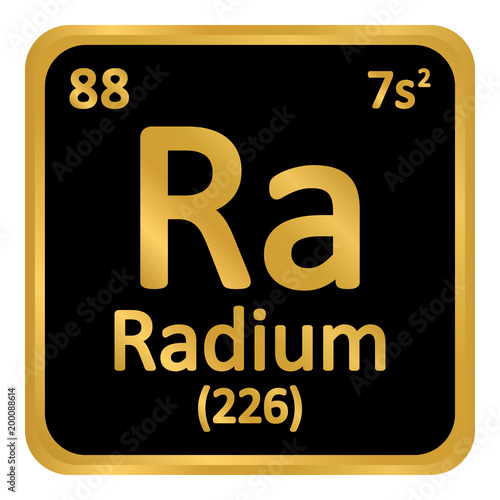 Periodic table element radium icon.