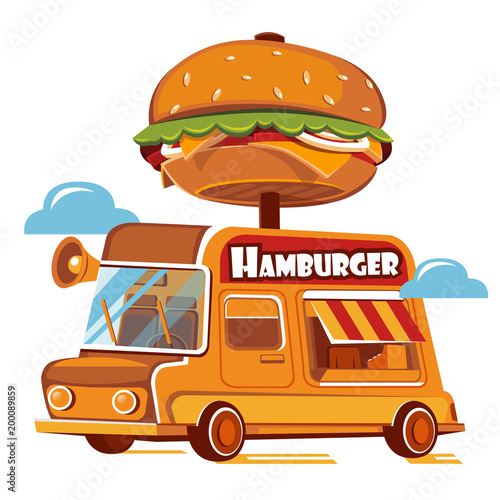 Good Burger Car. Fast food truck.