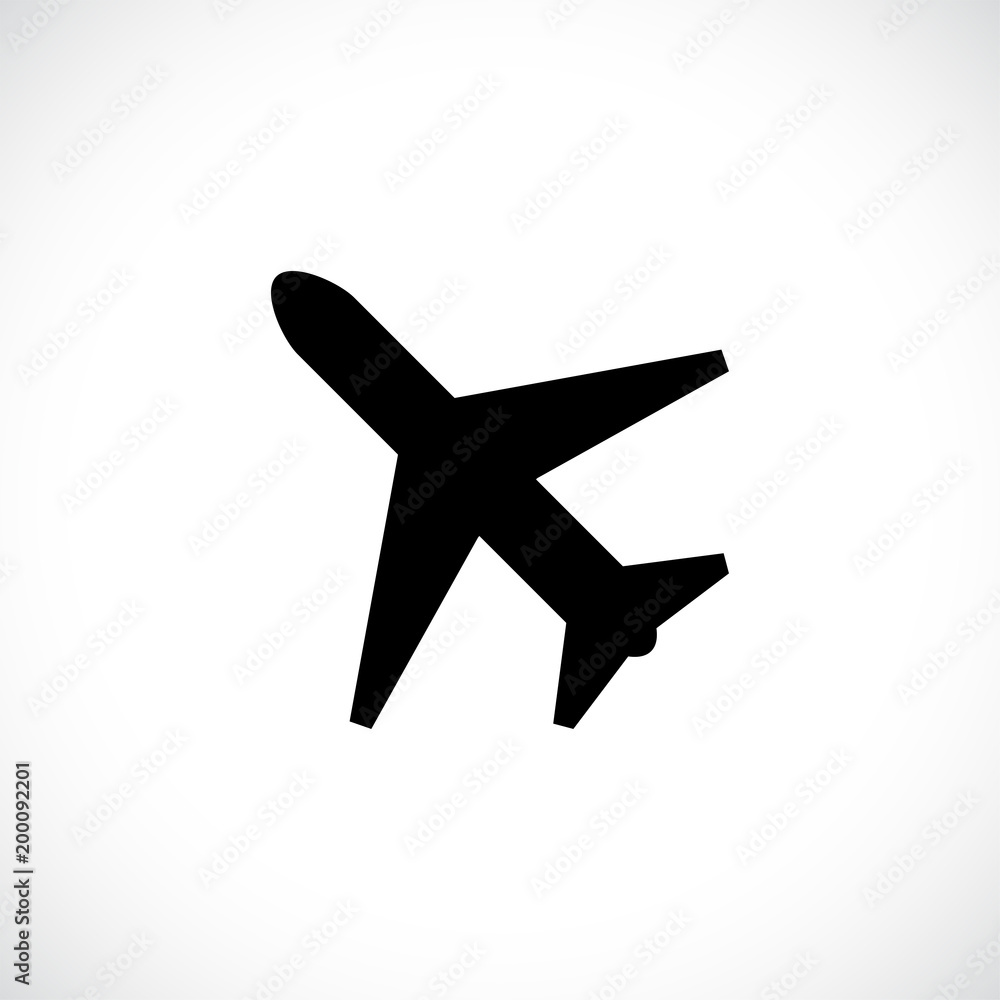 Aeroplane, Aircraft icon isolated on white background. Vector illustration Aeroplane, Aircraft icon isolated on white background. Vector illustration