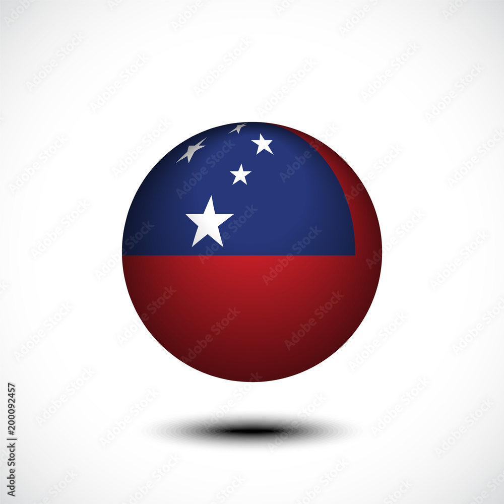 Samoa Flag Sphere 3D Rendering. Vector illustration