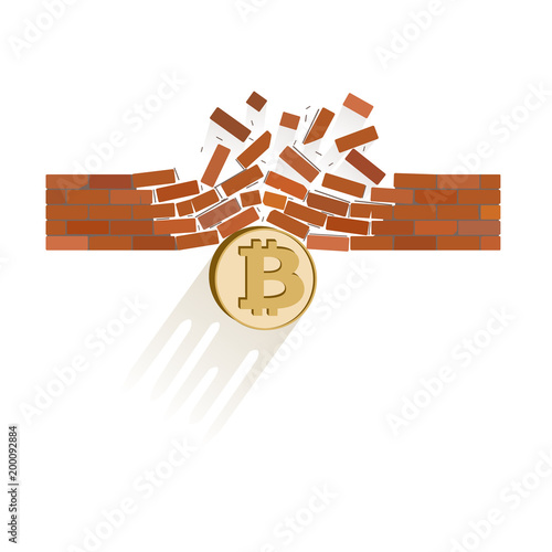bitcoin coin breaks through the wall resistance 