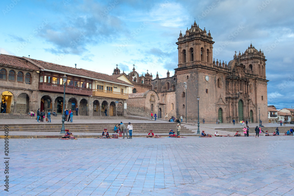 CUSCO PERU-NOV. 9: Cathedral of Santo Domingo on Nov. 9 2015 in Cusco Peru Building was completed in 1654, almost a hundred years after construction began.