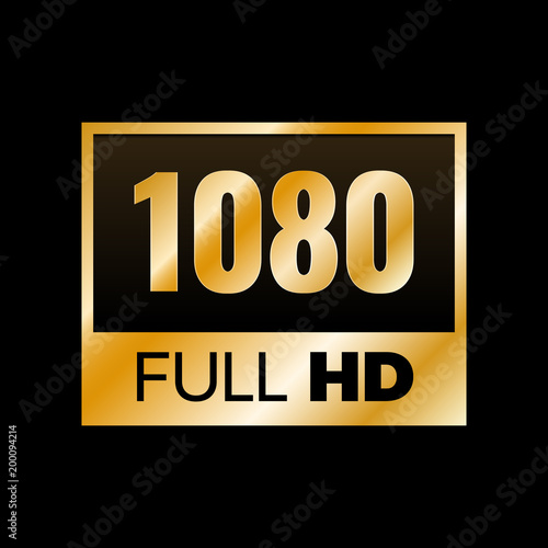 Full HD symbol, High definition 1080p resolution mark