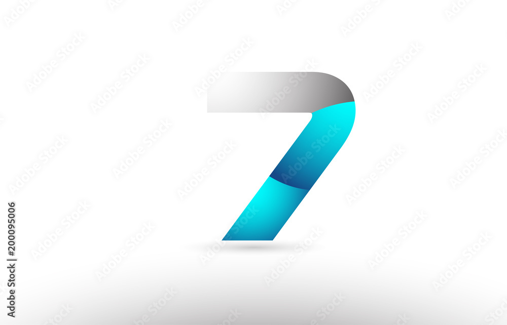 grey blue number 7 logo 3d design grey blue number 7 logo 3d design