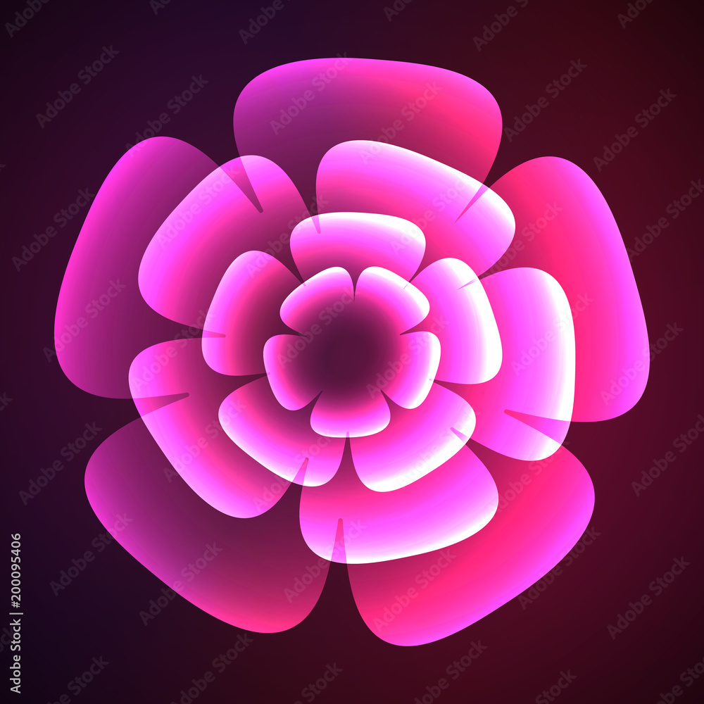 vector image, flower violet, neon vector image, flower violet, neon
