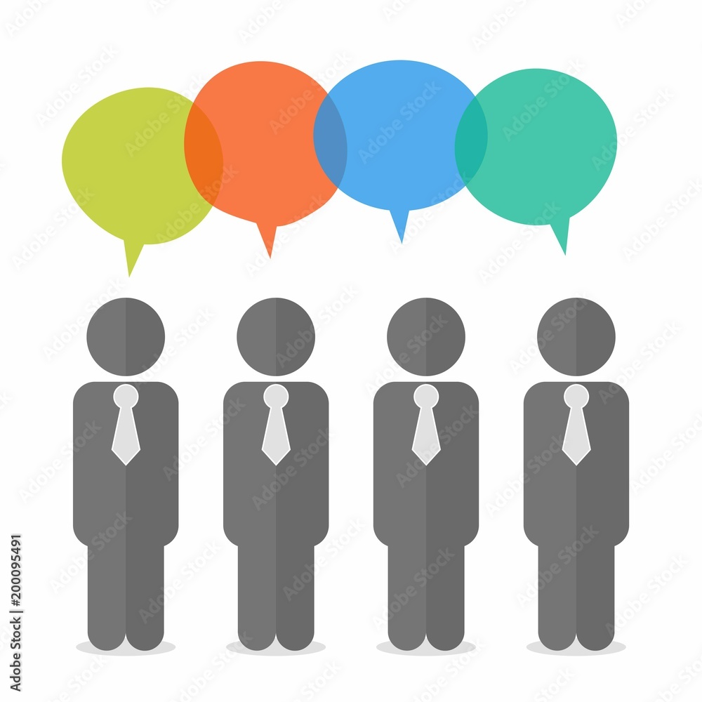 People with speech bubbles. Flat vector illustration People with speech bubbles. Flat vector illustration