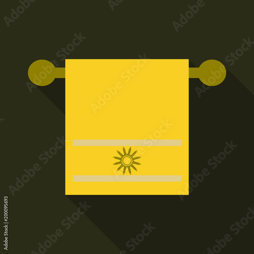 Vector illustration hand holder towel clean bath hygiene cotton textile. Bathroom dry towel.