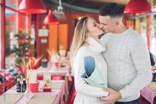 Young kissing couple