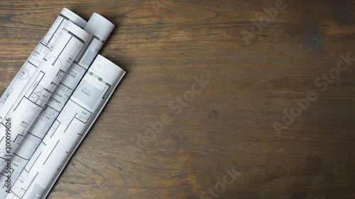 The Architecture table  Flat Lay image top view concept background idea.