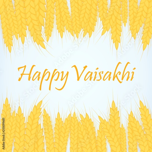 illustration of Happy Vaisakhi Punjabi spring harvest festival