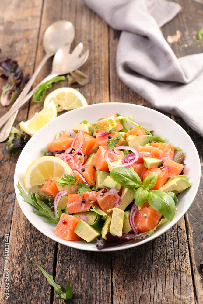 salmon and avocado salad
