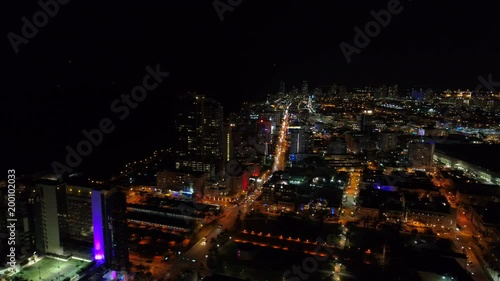 Wallpaper Mural Aerial night lateral motion Miami Beach footage city 4k Torontodigital.ca