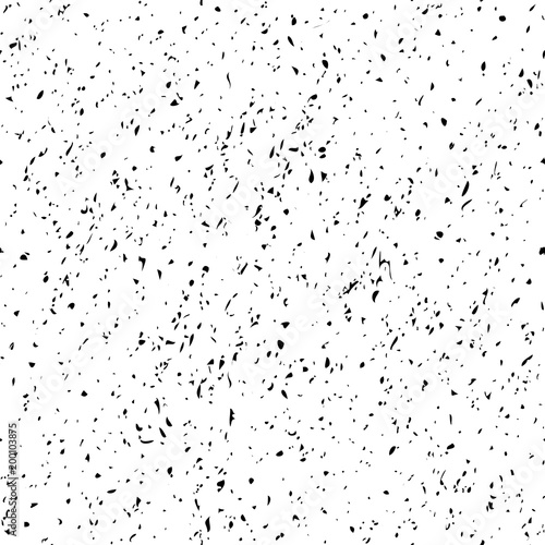 Geometric gray and white seamless vector background. Abstract texture. Pattern with ink splashes and stains