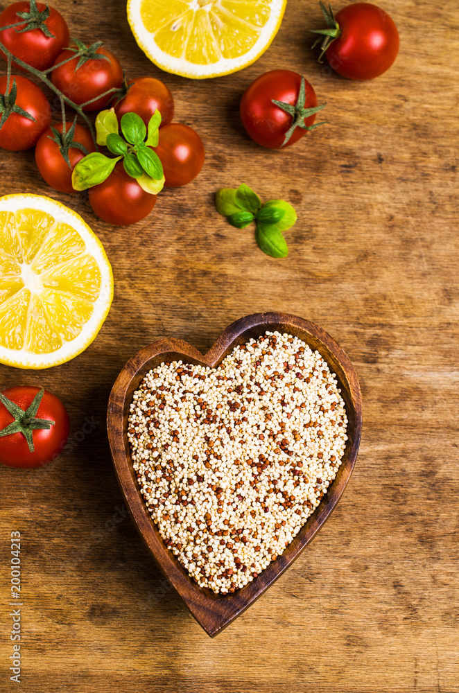 Dry mixture of quinoa grains Dry mixture of quinoa grains