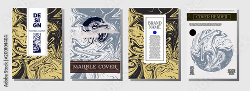 Artistic Covers Set. Marble Texture Background. Trendy Oil Paint Blue, Green, Yellow, Purple, Orange, Red Business Templates. Artistic Cover, Rich Noble Ebru Invitation Design, Marble Texture.