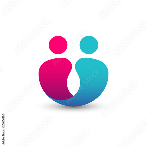 Abstract Simple Couple Connection Joined Icon. 