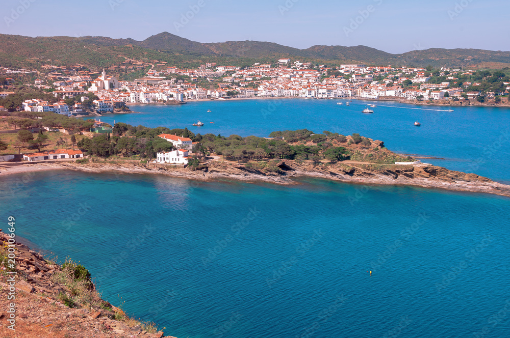 Spain. Catalonia. Cadaques on the Costa Brava. The famous tourist city of Spain. Nice view of the sea. City landscape.