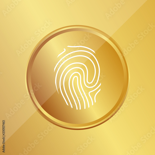 Gold Medaille - Abdruck von Finger