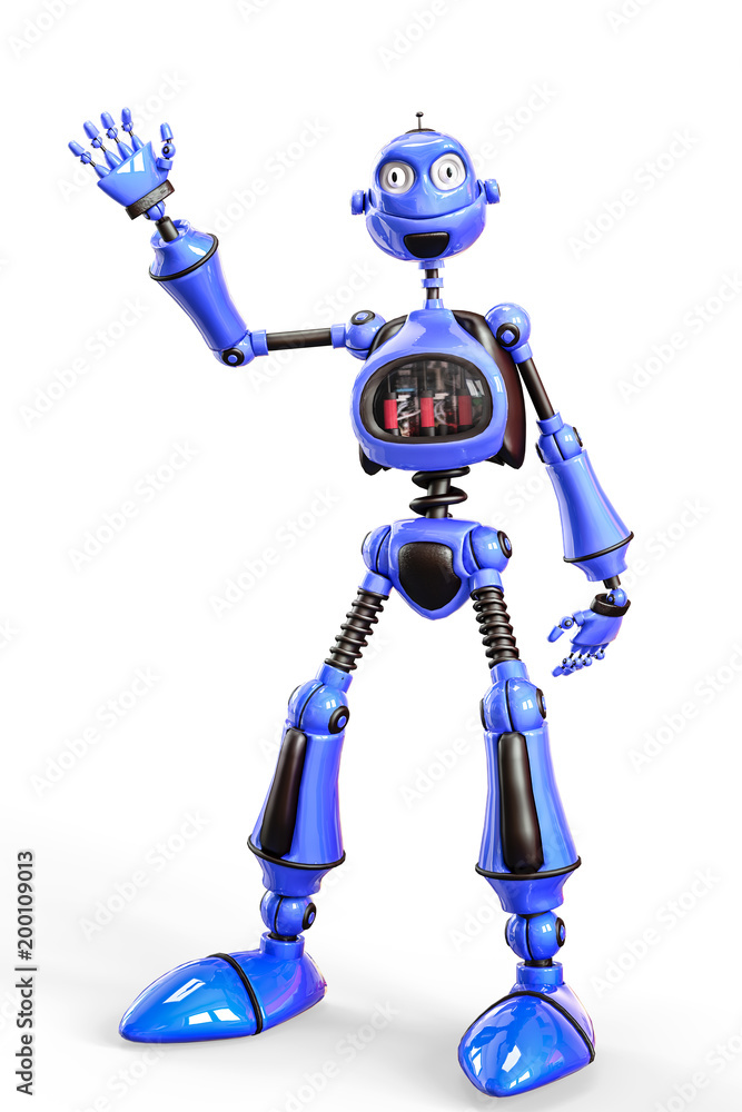 funny and glossy robot cartoon