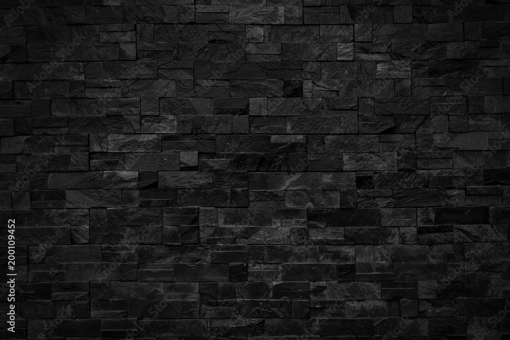 Abstract brick surface black wall background. for pattern wallpaper or  backdrop for graphic design Stock Photo | Adobe Stock