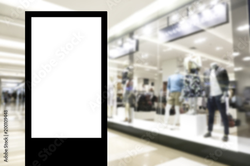 Blank billboard with copy space for your text message or content in shopping mall and derpartment store background