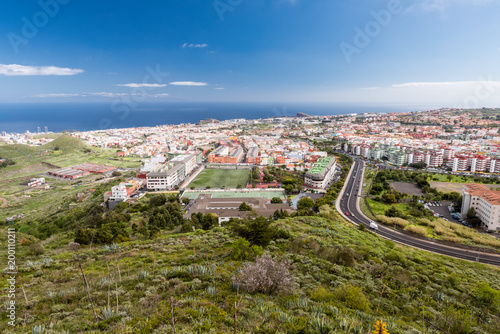 Aerial view of the residential area of Santa Cruz de Tenerife on Tenerife Canary Islands. Spain