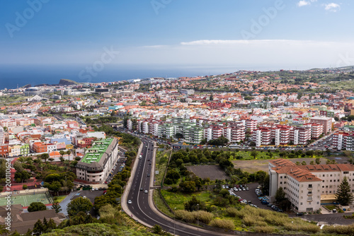 Aerial view of the residential area of Santa Cruz de Tenerife on Tenerife Canary Islands. Spain