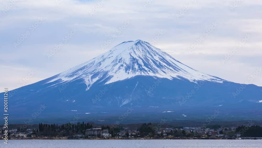 4K Timelapse of Mt. Fuji with Chureito Pagoda at sunset in winter, Japan 4K Timelapse of Mt. Fuji with Chureito Pagoda at sunset in winter, Japan
