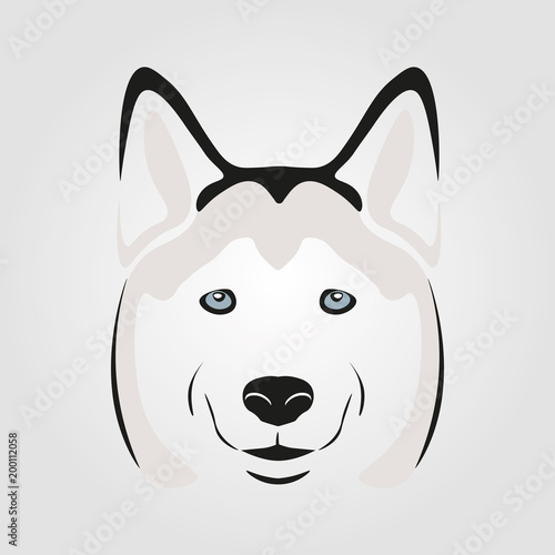 Husky mit blauen Augen, Zeichnung