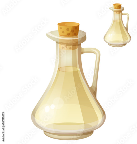 White wine vinegar isolated on white background. Detailed vector icon