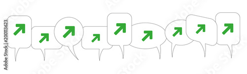 Sprechblasen - Pfeil - rechts oben