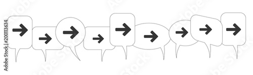 Sprechblasen - Pfeil - rechts