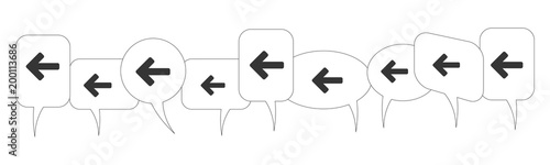 Sprechblasen - Pfeil - links