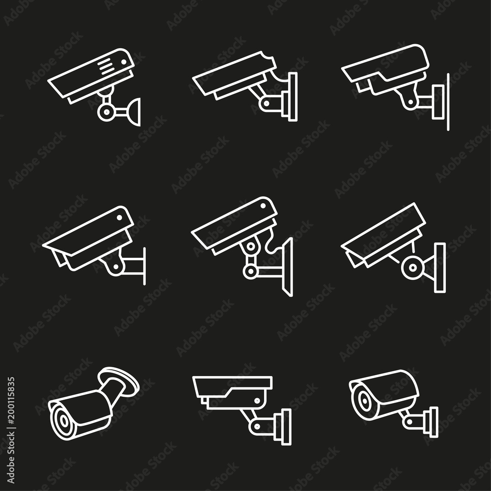 Security camera icons Security camera icons