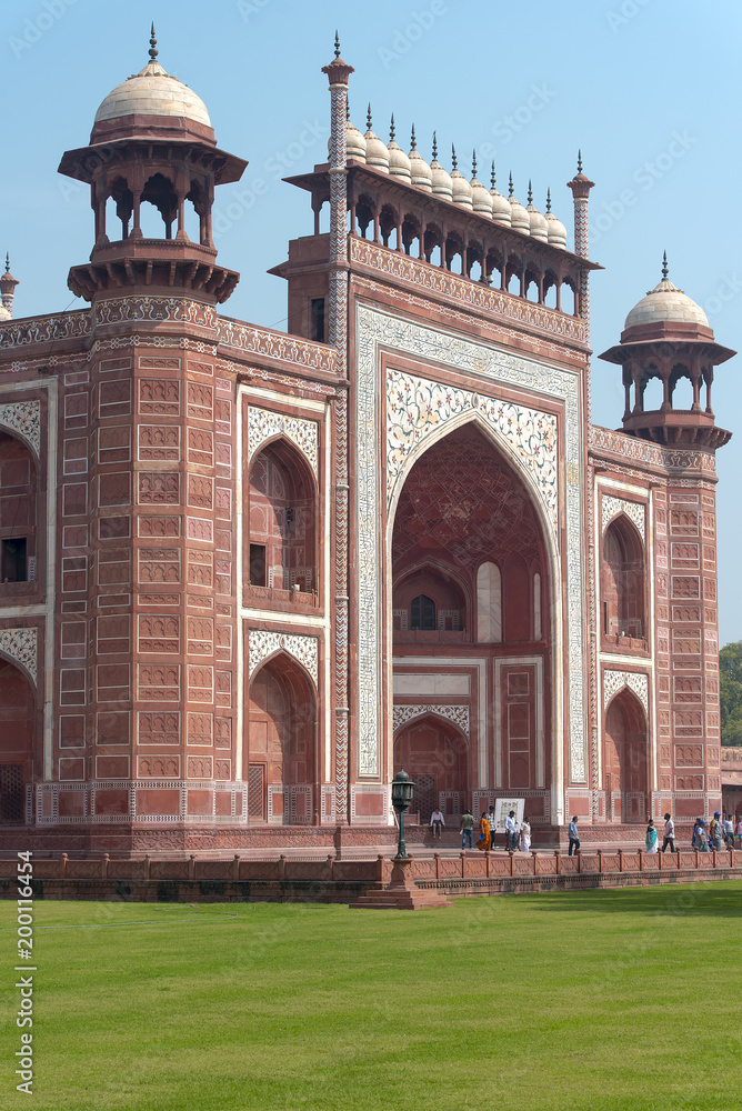 The main Gate of Taj Mahal in Agra India
