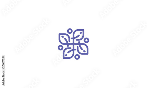 interest, non profit, business, consulting, humanist, leaf, emblem symbol icon vector logo