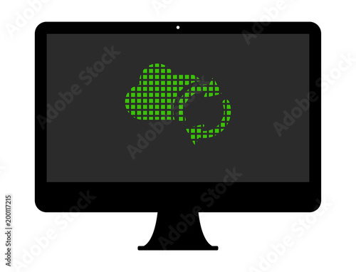 Pixel Icon PC - Synchronisieren - Wolke