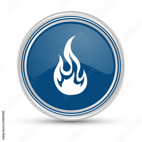 Blauer Button - Flamme