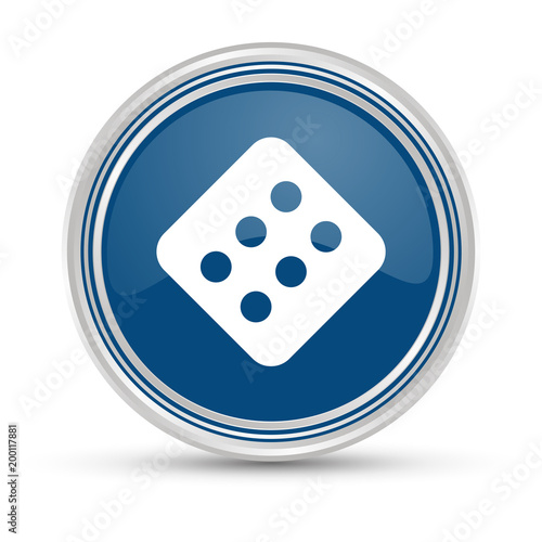 Blauer Button - Würfel