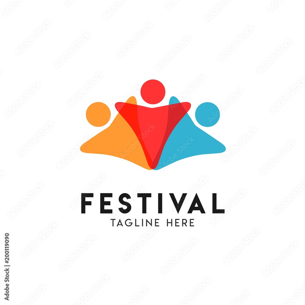 Fototapeta premium Festival Logo Vector Template Design Illustration