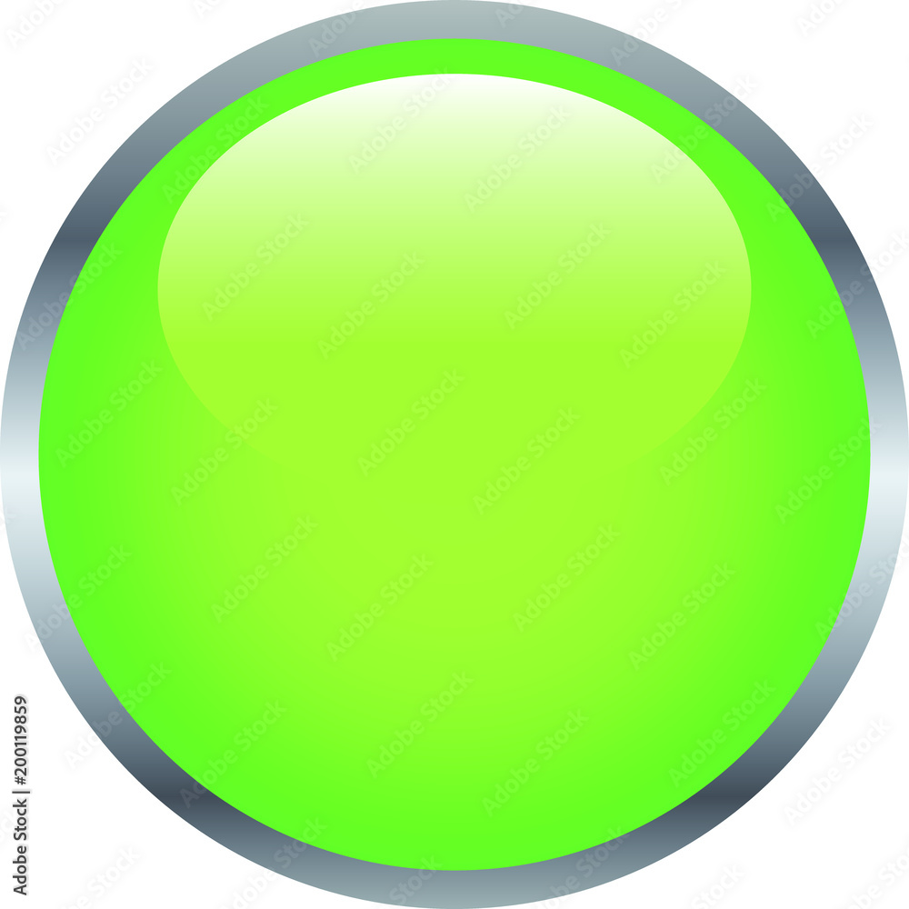 Green Shiny round button 2